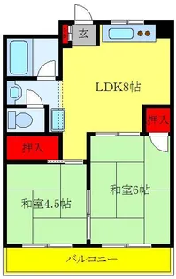 矢澤ハイツ【4階】の間取り