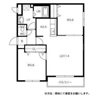 ラヴィリア南郷【2階】の間取り