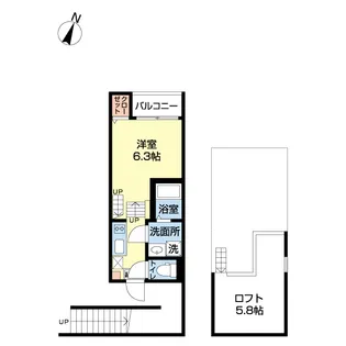 ハーモニーテラス福住町【2階】の間取り