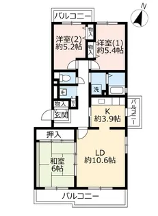 URコンフォールかぶと台【4階】の間取り