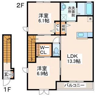 サンビレッジ松原【2階】の間取り