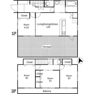 神奈川県小田原市小竹【一戸建】の間取り