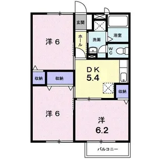 ウエストコート船江山【2階】の間取り
