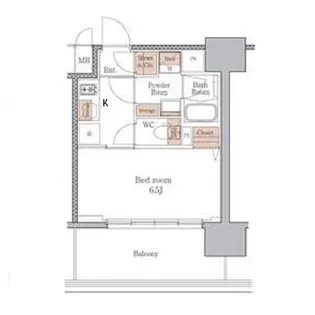 ジオエント梅田北リバーフロント【9階】の間取り