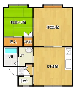 河口マンションB棟【1階】の間取り