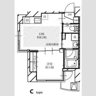 フェリシダ五橋【6階】の間取り