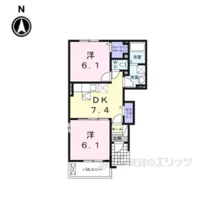 メゾン・城ノ下B【1階】の間取り