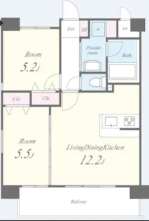 ホワイトアゲート博多【8階】の間取り