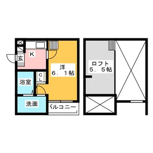 リバティ八田【2階】の間取り