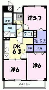 メゾンシャルマン【2階】の間取り
