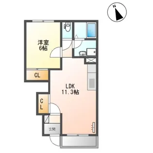 福岡県嘉穂郡桂川町大字土師【アパート】の間取り