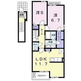 アイランドヒルズ学園 I【2階】の間取り