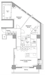 ザ・パークハビオ小石川【7階】の間取り