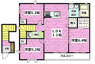 メゾンベールB棟【2階】の間取り