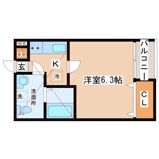 ASSO 台原【2階】の間取り