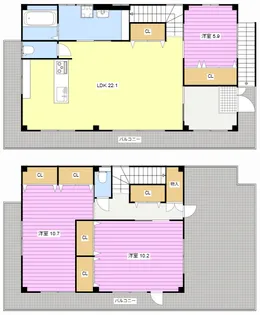 静岡県浜松市中央区野口町【一戸建】の間取り