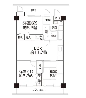 クレードル桂川【3階】の間取り