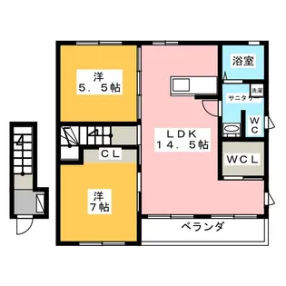 メゾンシャンティII【2階】の間取り