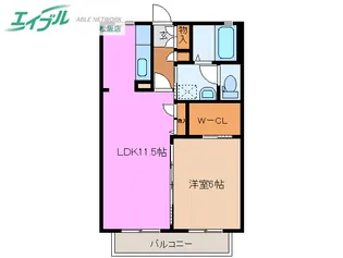 コーポフレグランス F棟【2階】の間取り