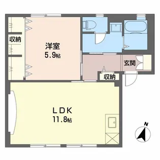 ジュネスTOUMEI B【1階】の間取り
