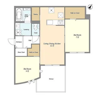 エスパシオ六条【1階】の間取り