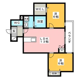 アトラス ヘーベルレジデンス【2階】の間取り