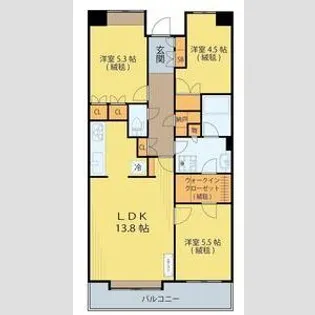 中山パーク・ホームズ丘の街【2階】の間取り