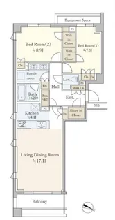 センチュリーフォレスト2号棟【3階】の間取り
