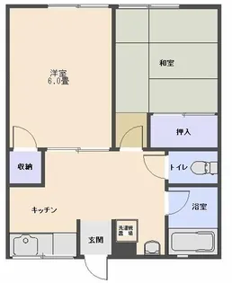 シティハイム岸和【1階】の間取り