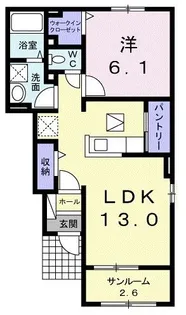 ヴィラーリエージュB【1階】の間取り
