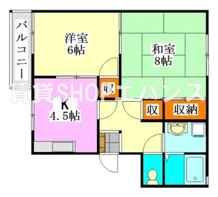 エヴァーグリーン【1階】の間取り