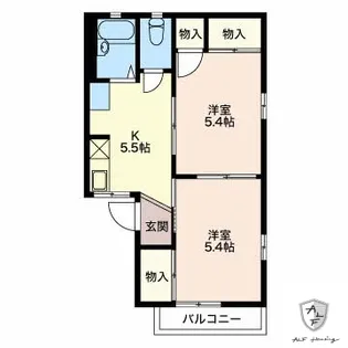 ツインハイツ宝 A【2階】の間取り