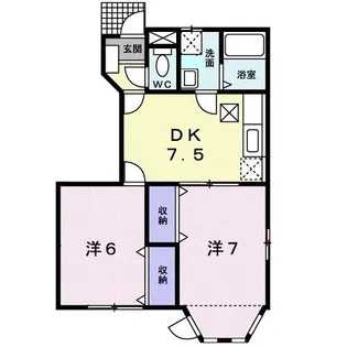 カサ・ブランカC【1階】の間取り