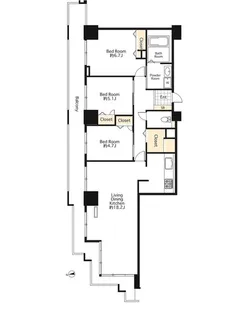 シーリアお台場一番街(SA借上)【6階】の間取り