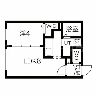 ラフィーネ月寒中央通【4階】の間取り