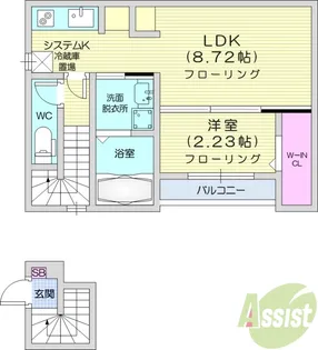 グランドール若林3【2階】の間取り