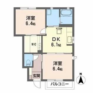 タウンコートA【1階】の間取り