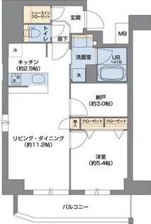Metrosa谷町六丁目South【14階】の間取り
