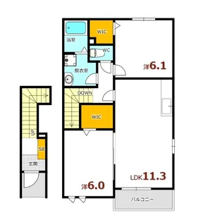 プロムナード瀬野A【2階】の間取り