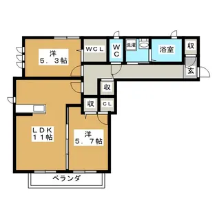 セルディーナ茅ヶ崎【2階】の間取り