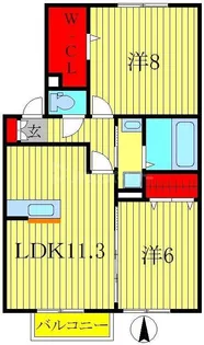 アンベリール【2階】の間取り