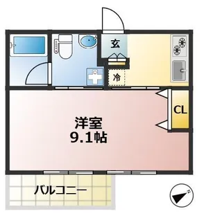 Apartment風音【3階】の間取り