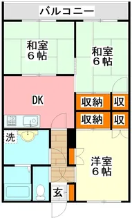 漆生第二コーポA棟【2階】の間取り