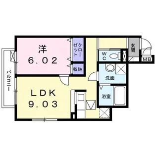 メルヴェイユ I番館【1階】の間取り