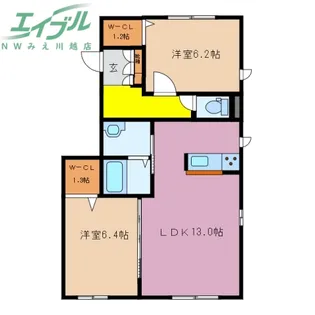 ナディア長折南 A【1階】の間取り