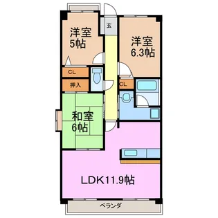 ピアネーズ神ノ倉 A【1階】の間取り