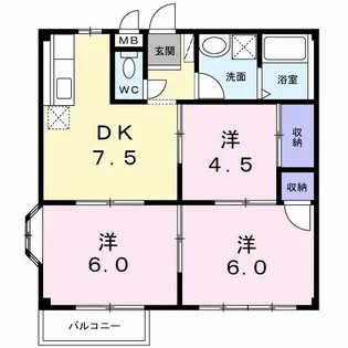 パークタウンC【2階】の間取り