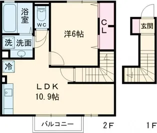サンライズ佐世保【2階】の間取り
