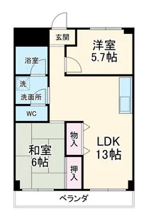 大平コーポラスI【4階】の間取り
