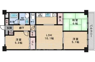 春日丘アーバンコンフォートB棟【2階】の間取り